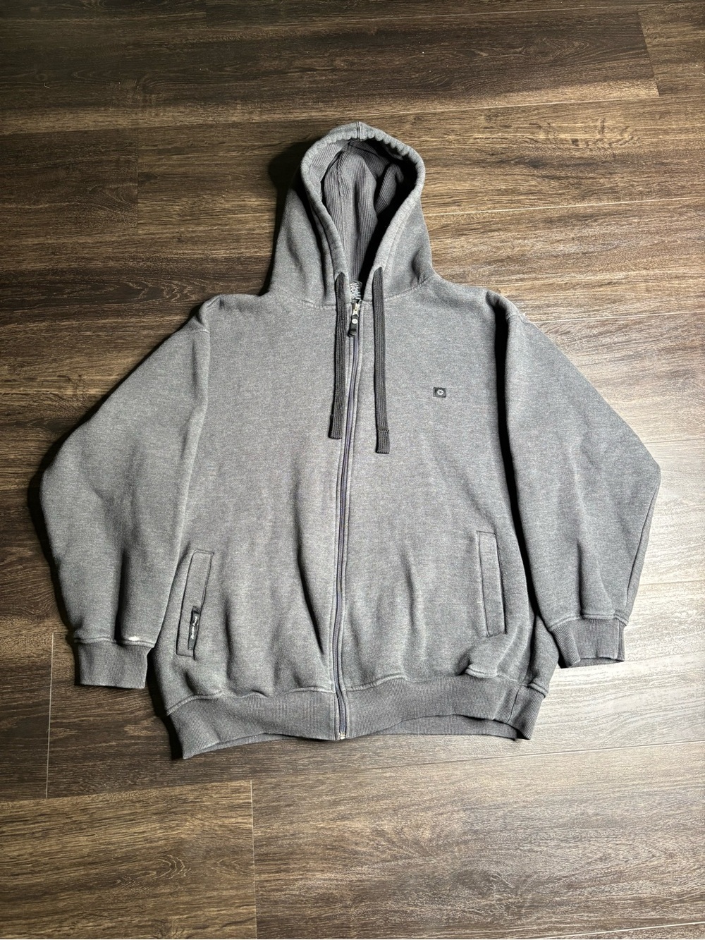Vintage Y2K Southpole Men’s Full Zip Hooded Hoodie Gray L Pockets